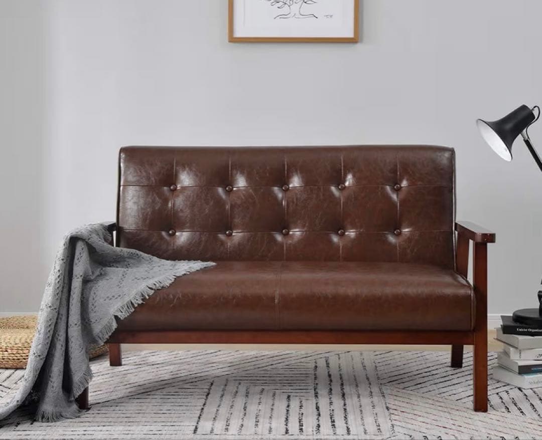 2人掛けソファ ソファー 2Pソファ レザー PVC 人気商品 組立て簡単 高級