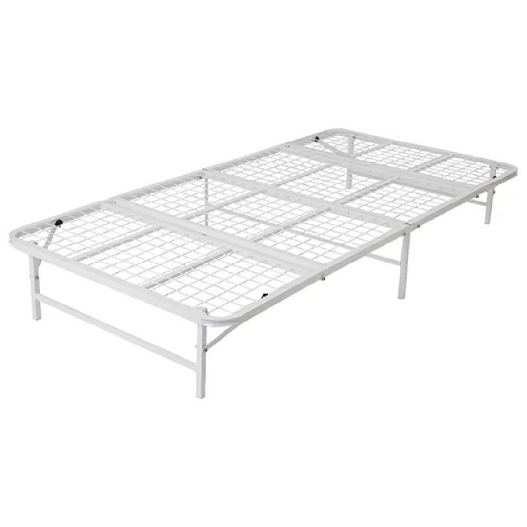 折り畳み 折りたたみ 収納式 パイプベッド シングル ホワイト 美品