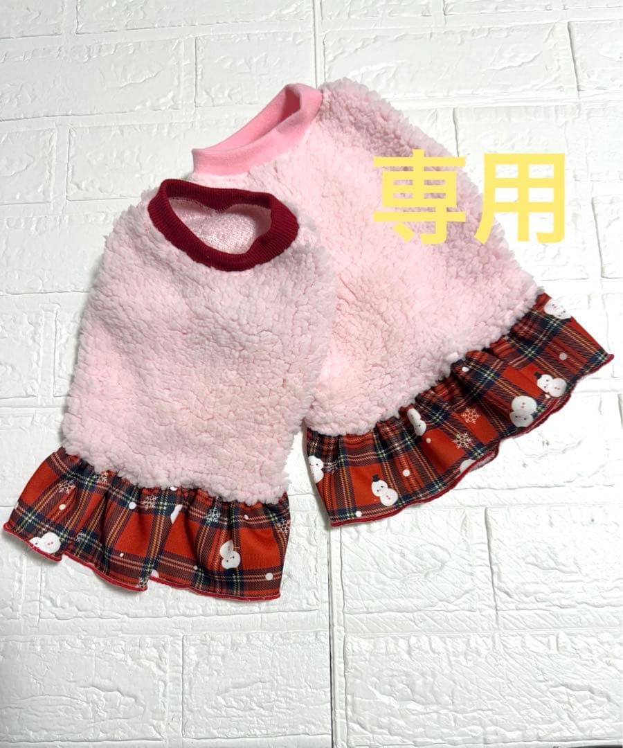 ☆ランラン☆ページ　雪だるま柄フリルワンピース、トナカイ柄タンクトップ