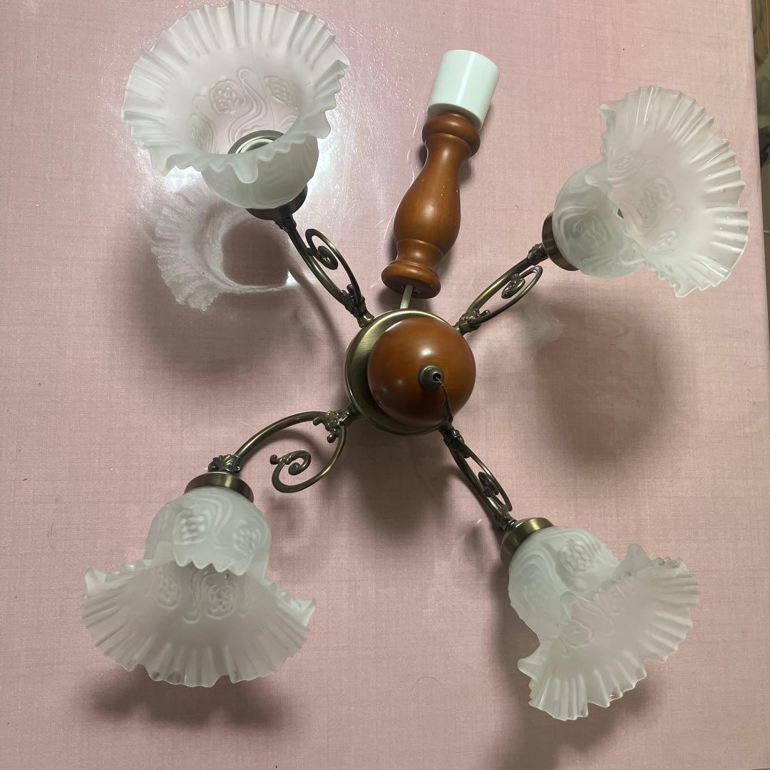 KISHIMA フリルランプ 4灯 シャンデリアGEM-859C キシマ