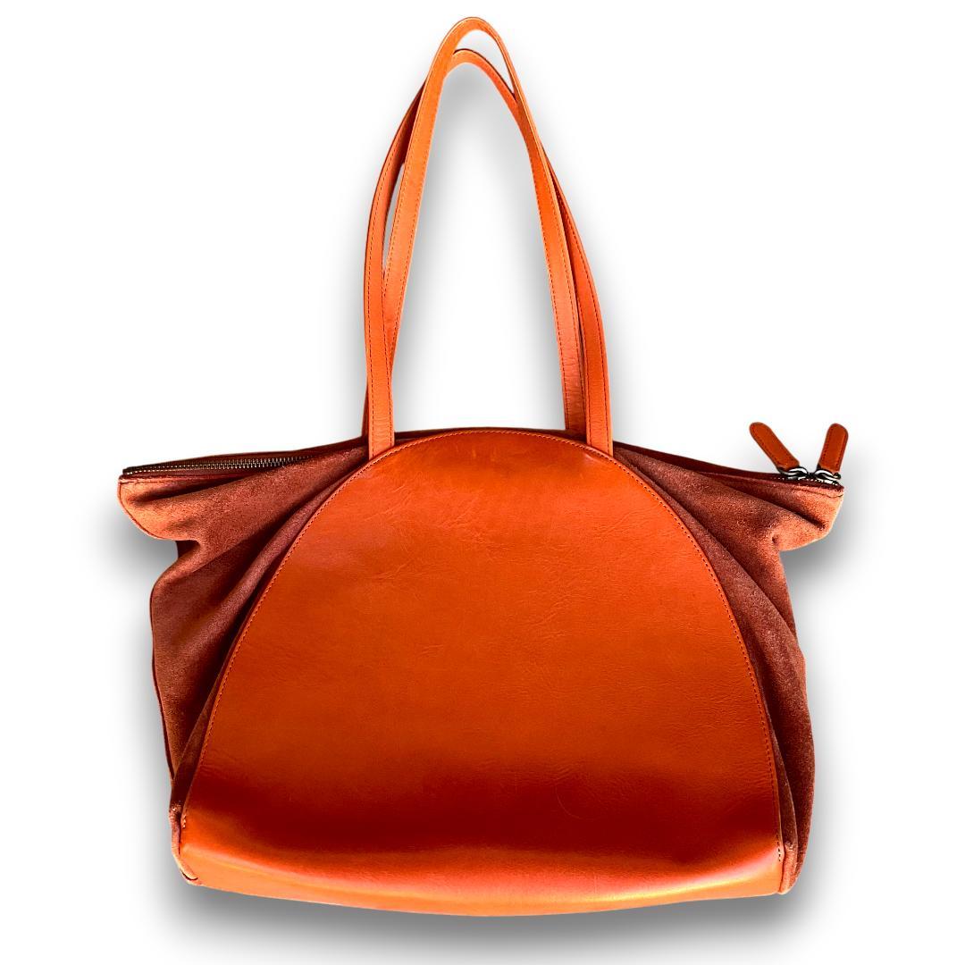 ヨーガンレール　トートバック　ハンドバック　ビジネスバック　がま口　オレンジ