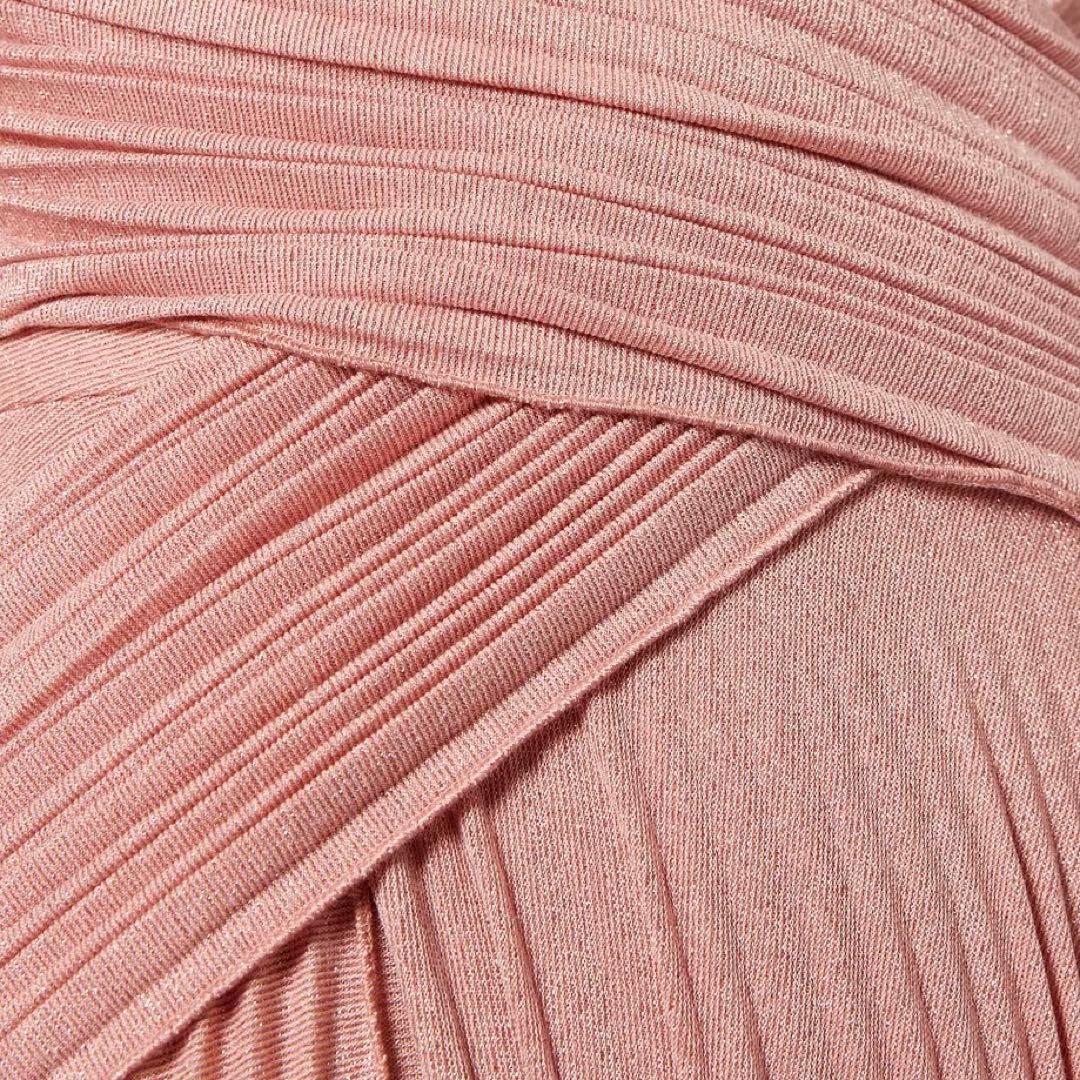 【イタリア製】エリザベッタフランキ 高級 ロングドレス マキシ プリーツ ピンク