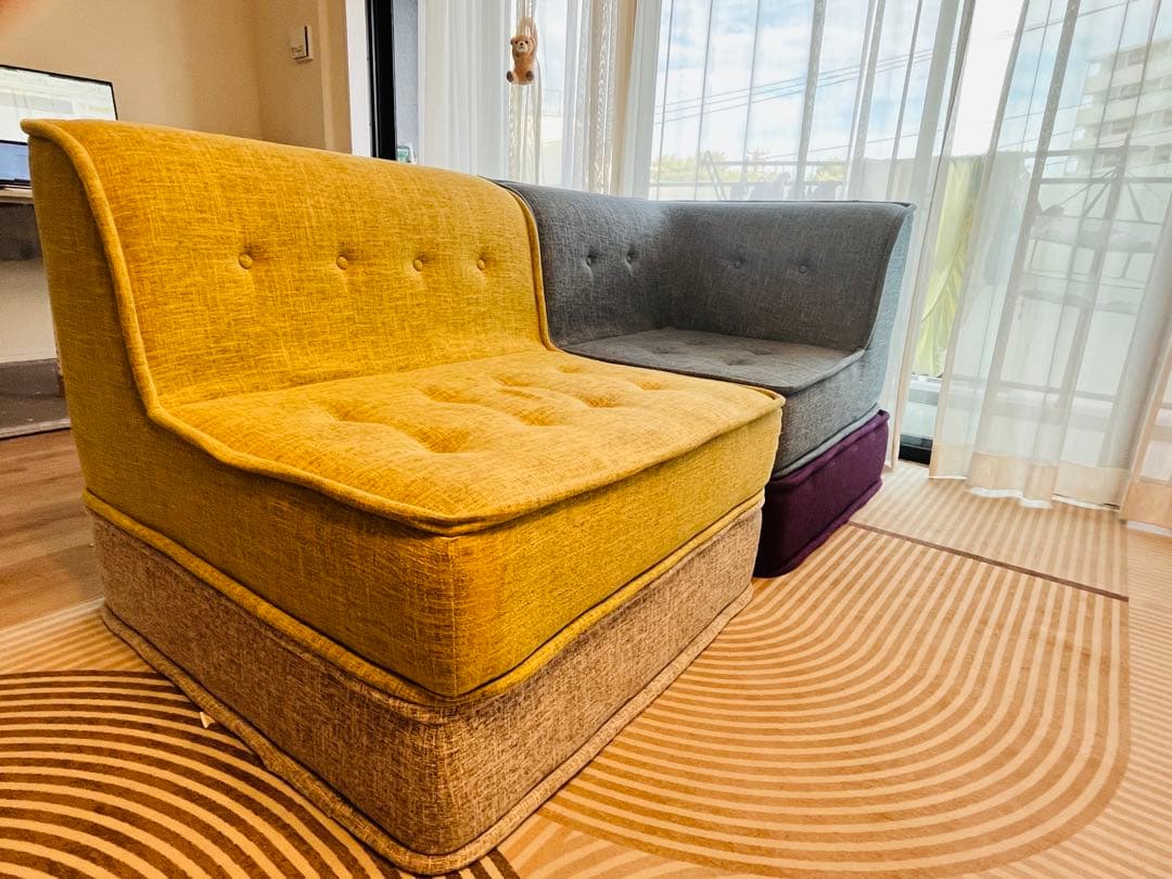 ※みゃさん専用※yogiboモジュ　2人掛けソファ（4点セット）→引き取りも可