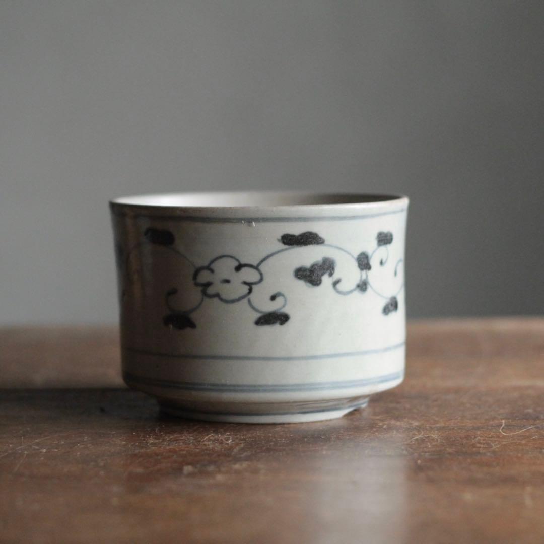 古伊万里 染付 半筒 茶碗 古美術 古道具 アンティーク