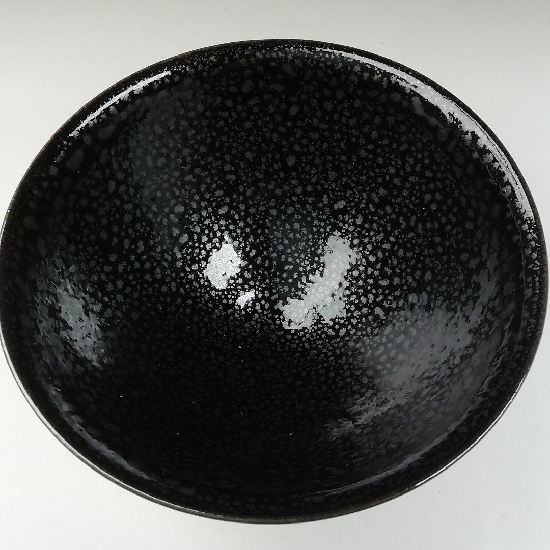 Ｔ６７１　茶碗　『油滴釉天目茶碗』『清水保孝』　共箱　抹茶碗　茶道具