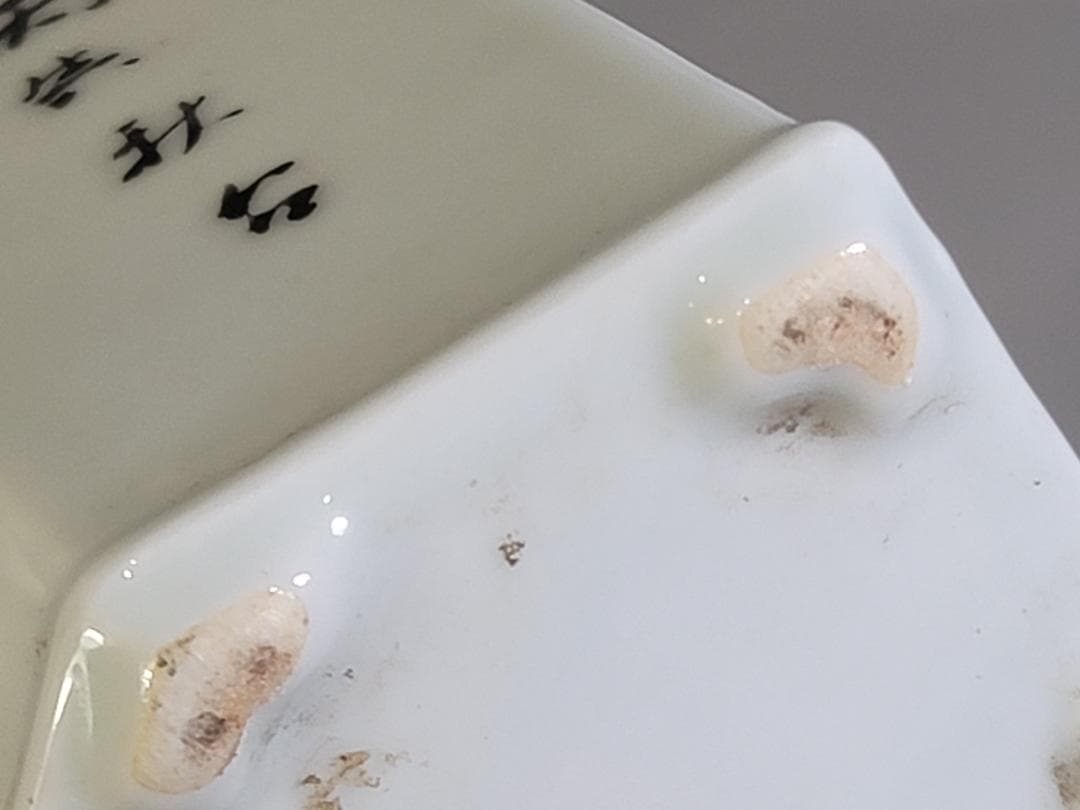 中国 色絵 花盆絵 六方 茶壷 DT448