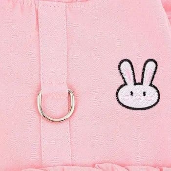 犬服 犬用 デニム ハーネス ワンピース 夏 小型犬 散歩用 ピンク XXL