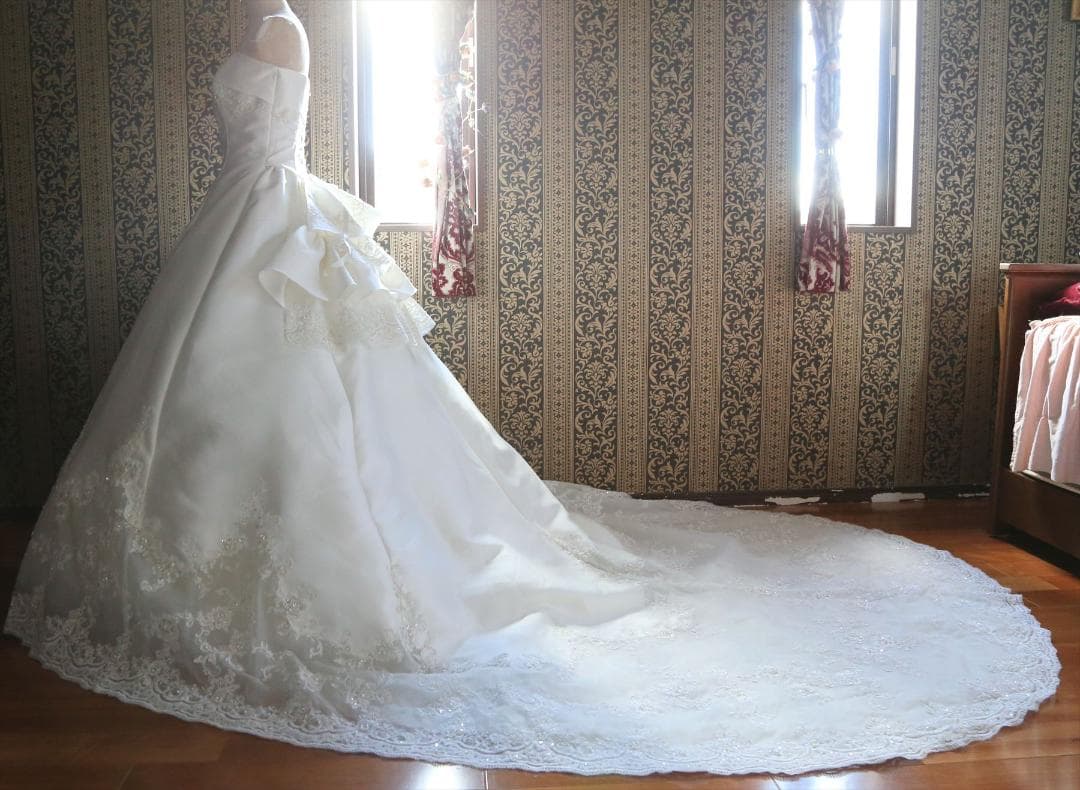 571ナチュラルビューティー高級ウエディングドレス11号13号15号編み上げ