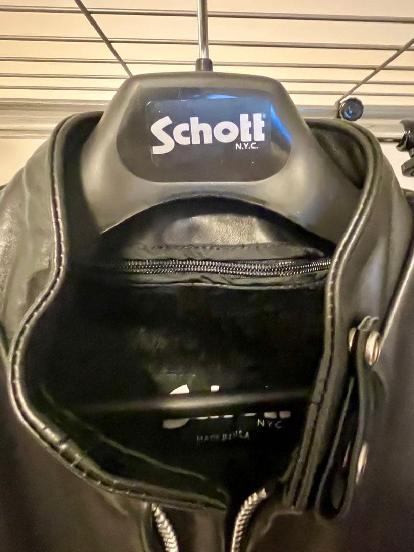 Schott シングルライダースジャケット 黒　サイズ38