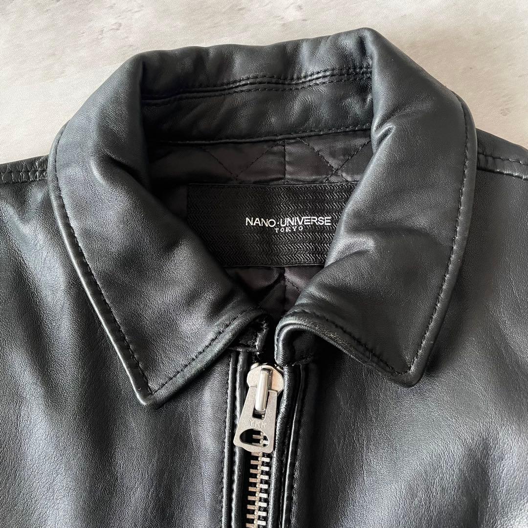コ*ン様 国内正規品★ナノユニバース シープスキンレザー シングルライダースジャ
