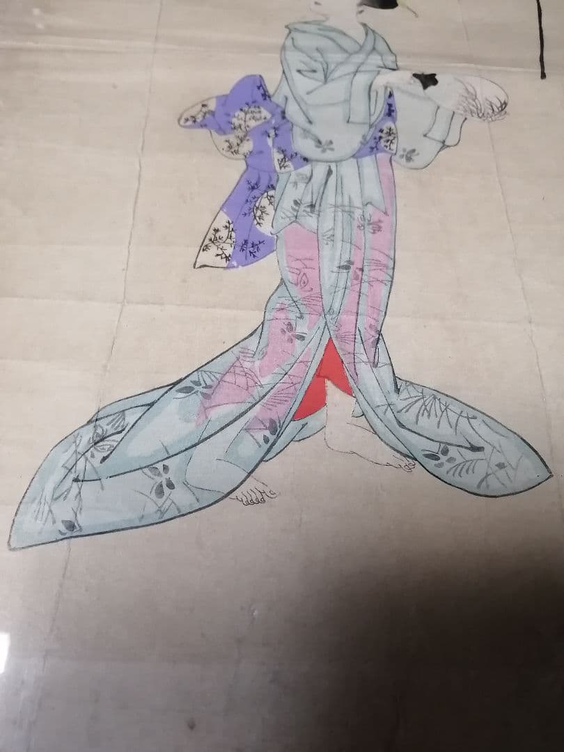 【頼山陽】円山応挙 美人画 頼山陽 画賛 漢詩 江戸時代 錦絵木版 明治24年