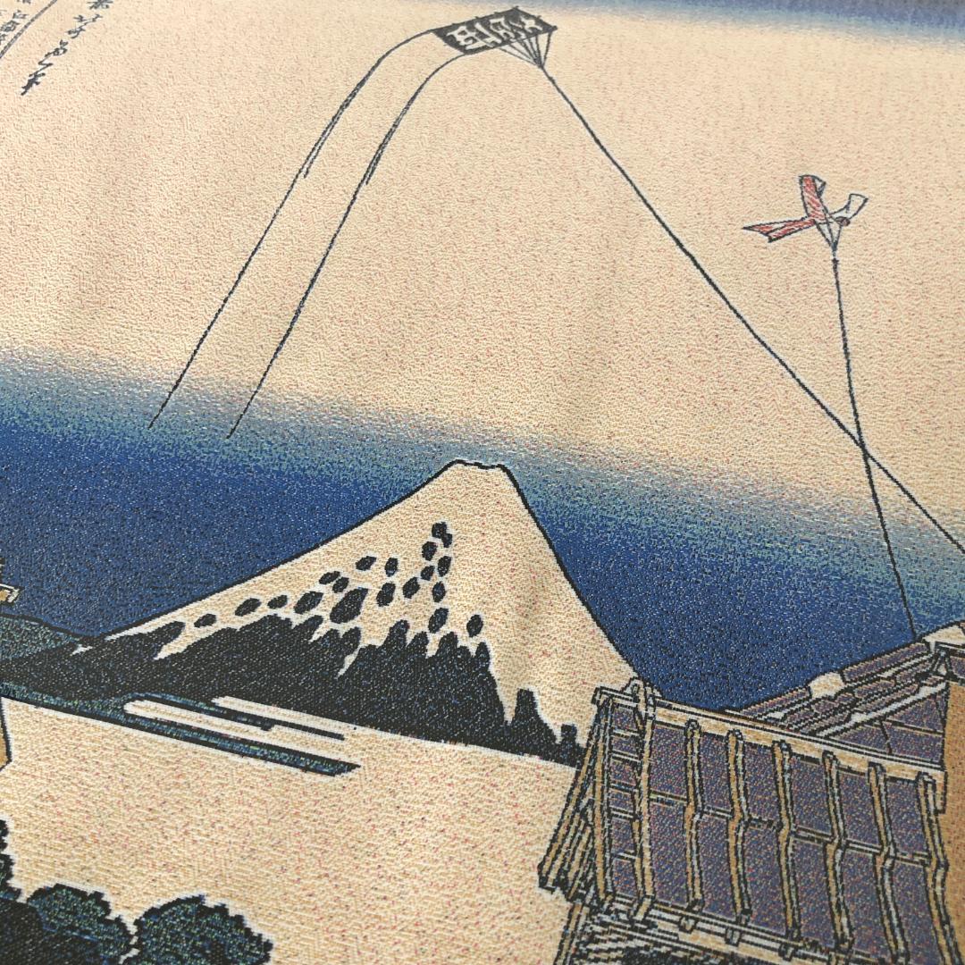 葛飾北斎　江都駿河町三井見世略図　ジャガード織【新品】富嶽三十六景　額装　額付き