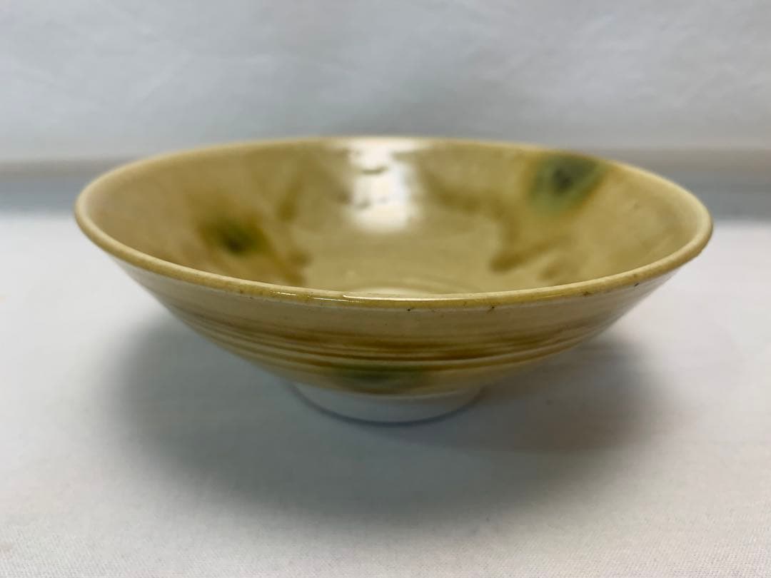 未使用 茶道具 松景作 黄瀬戸 茶碗 十客揃 陶印 箱無