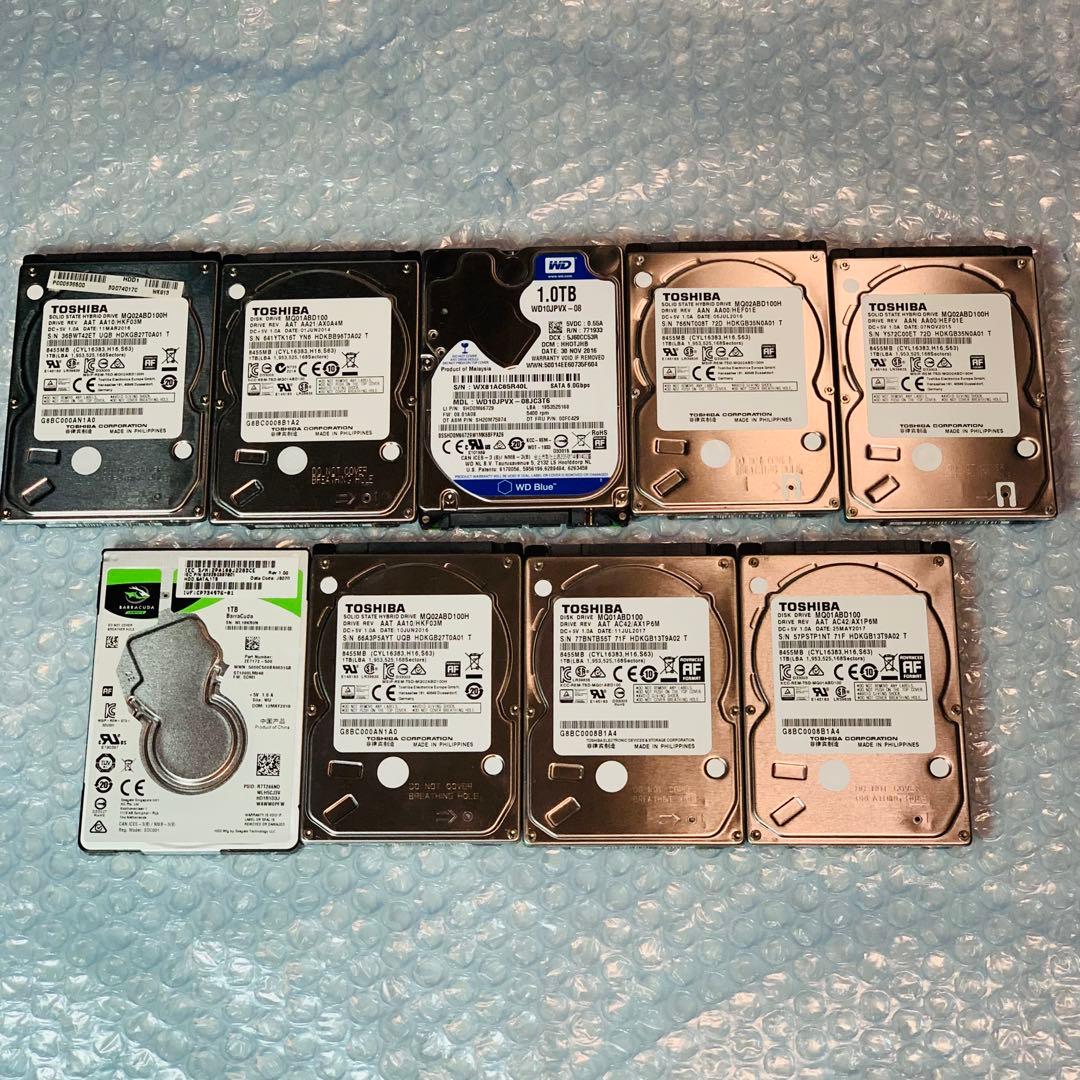 【ジャンク】HDD 1TB 9個セット　TOSHIBA　WD Blueなど
