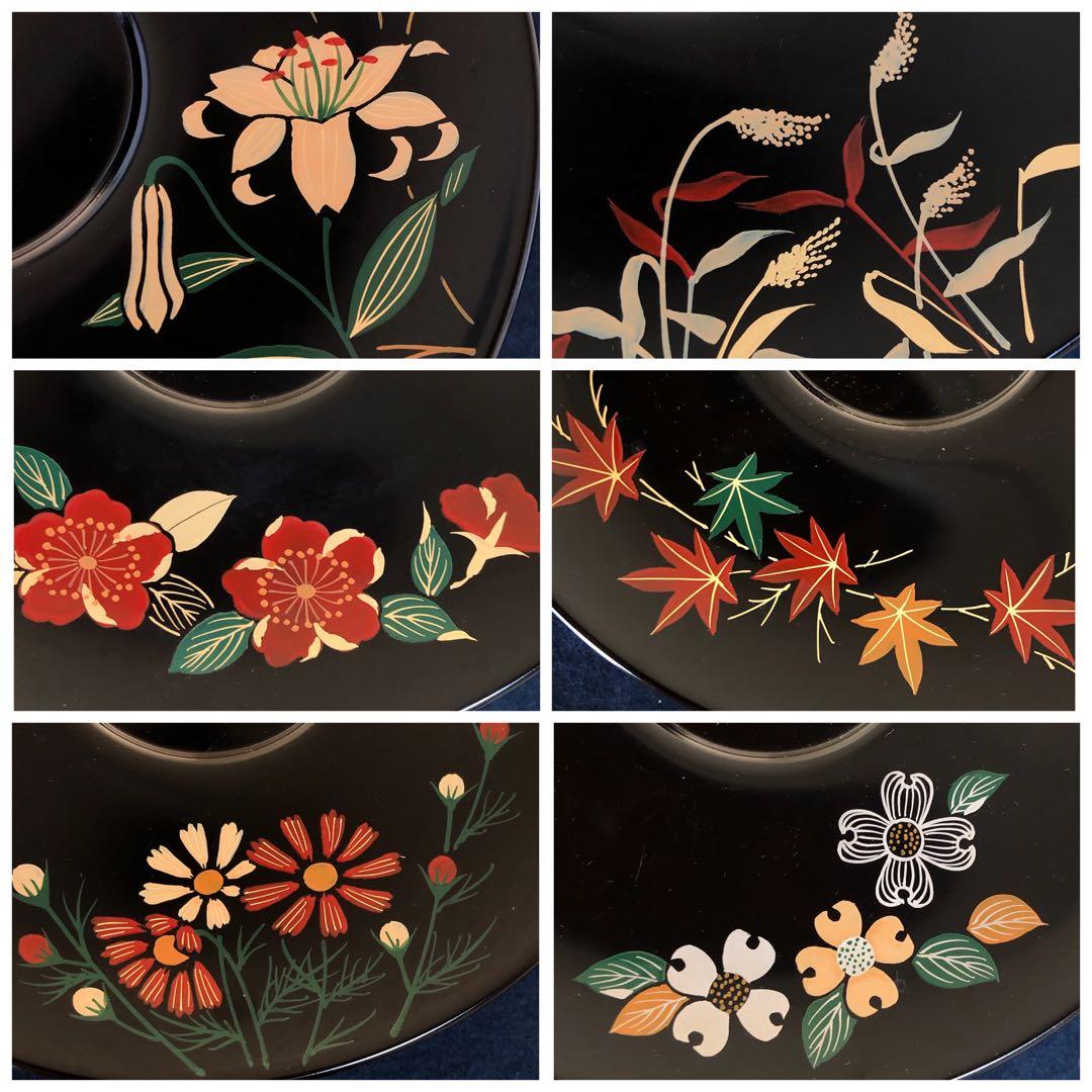 《R》煎茶 絵変り草花蒔絵 茶托12客 橋本春路作 251016い3