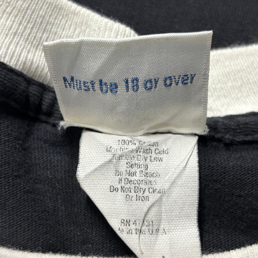 【Porn Star】90s USA製 Oval Logo Ringer Tee