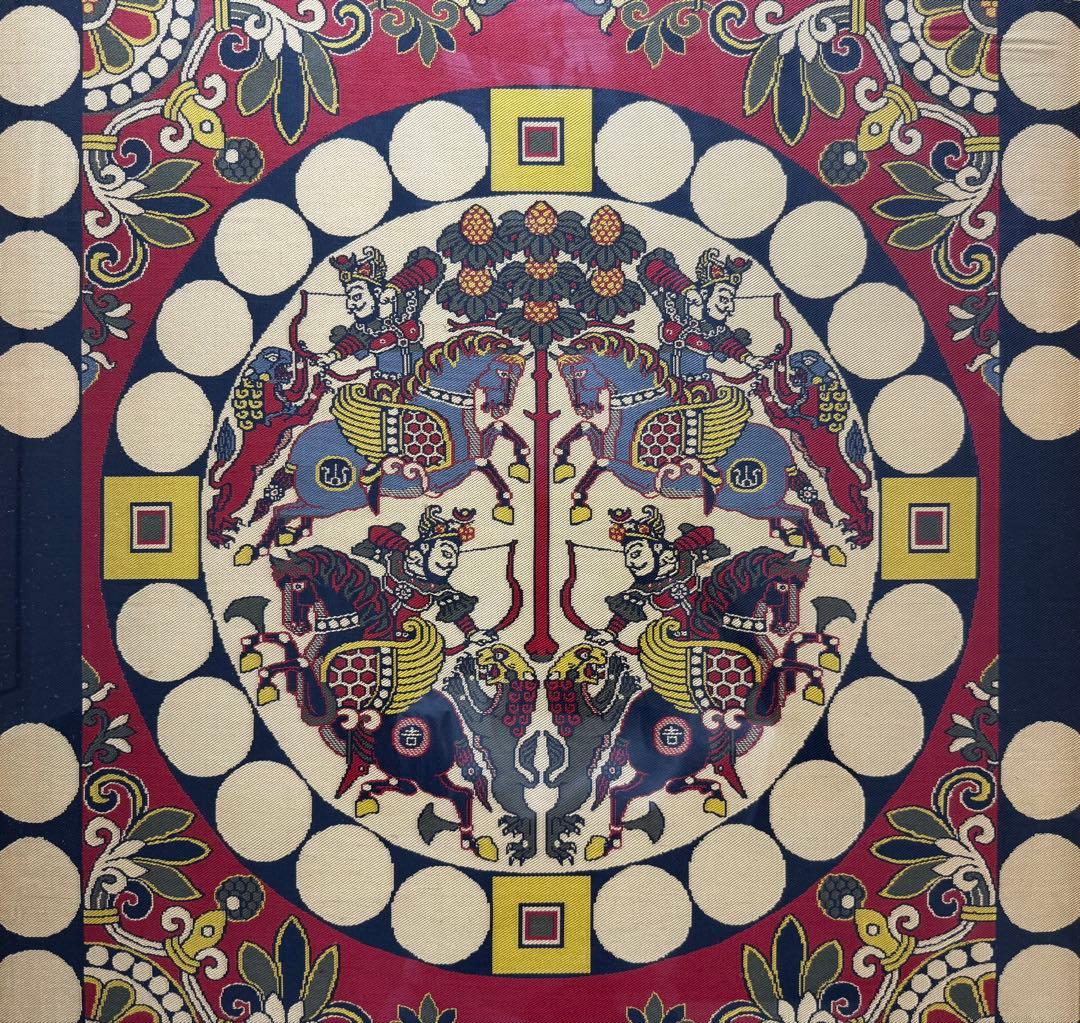 四天王狩猟紋様錦　四天王獅猟文様錦掛額　龍村平蔵謹模　国宝法隆寺蔵　龍村美術織物