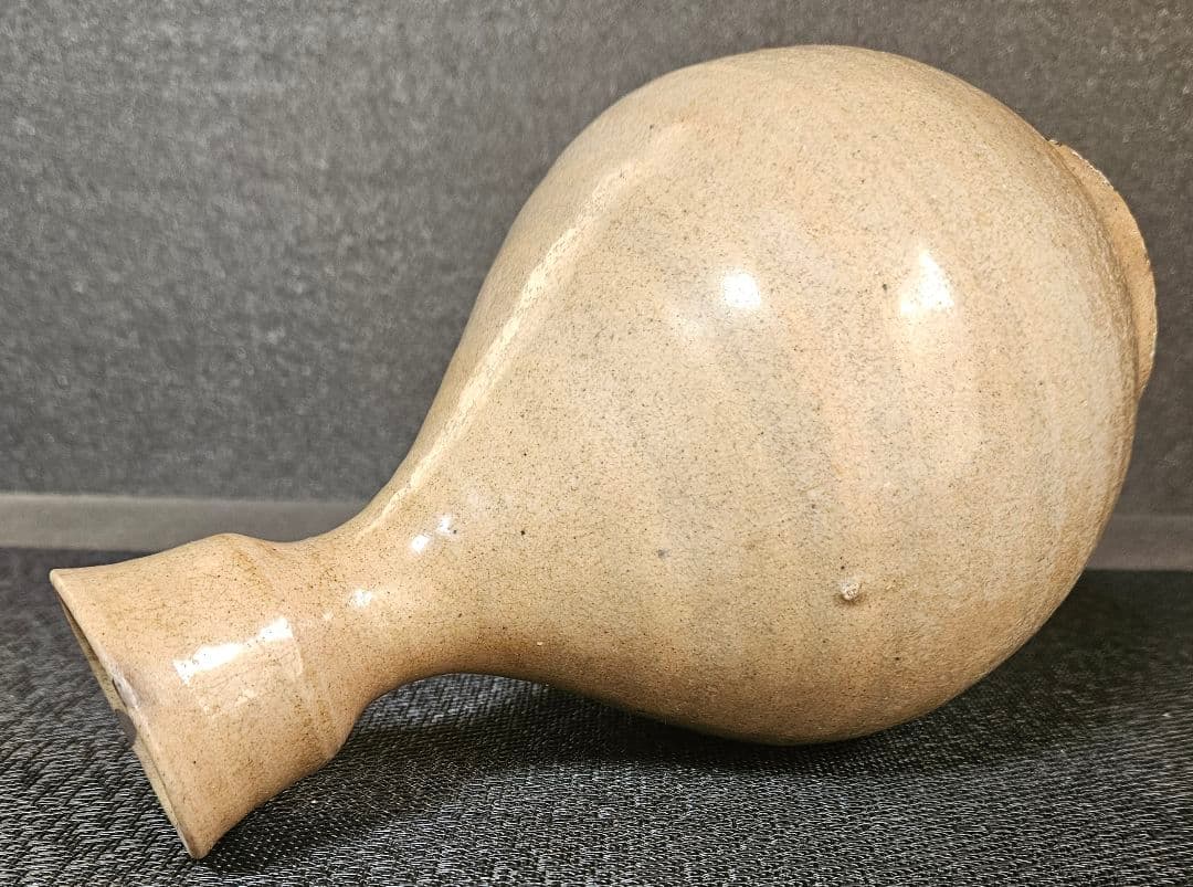 朝鮮古美術　朝鮮古陶磁器　古玩　李朝　堅手　広口　徳利　花入れ　茶道具　茶器