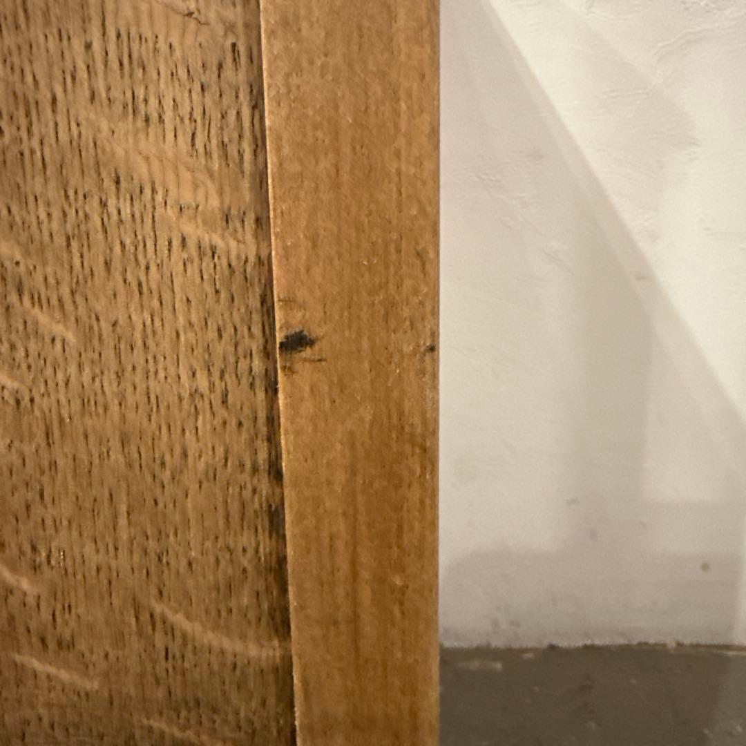 ヴィンテージ　木製サイドテーブル　扉収納付き　剥離