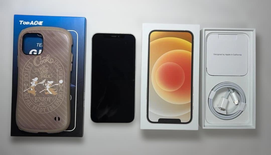 iPhone12本体 128GB White 付属品/おまけ付き 最大容量75%