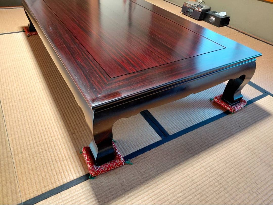 木製座卓 深い赤色 大きめ