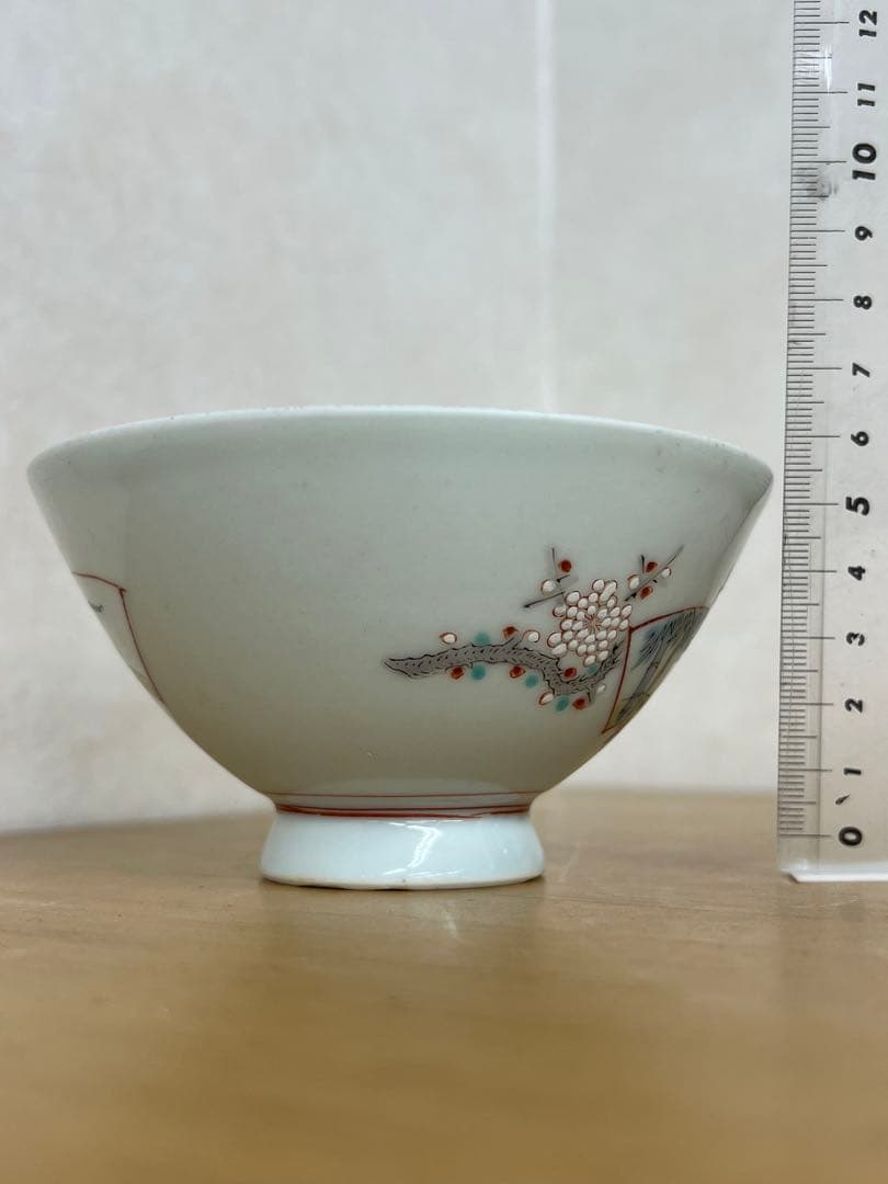 明治 右衛門 日本製お茶碗　名品　アンティーク唐物　古美術品　　骨董　江戸　青磁