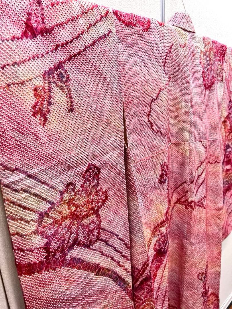 総絞り振袖　正絹　成人式振袖