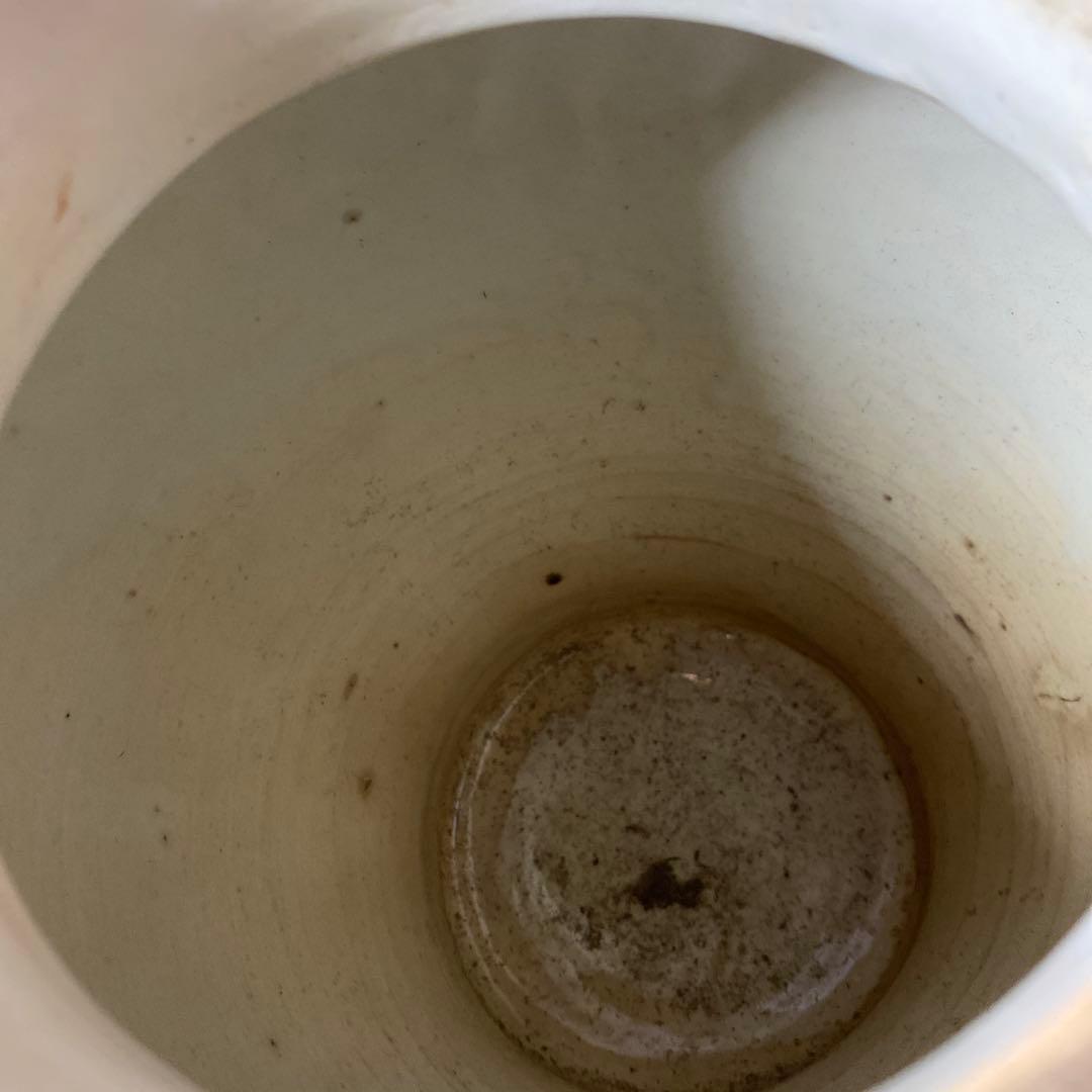 中国古玩　色絵華図四耳壺