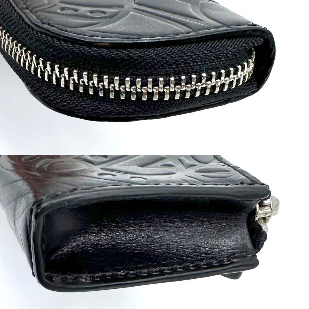 未使用✨ヴィヴィアンウエストウッド ペンケース ORB エンボスレザー ブラック