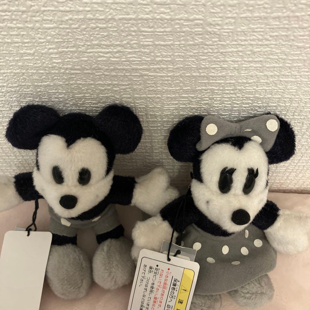 ディズニー　白黒ミッキーミニー　ぬいぐるみ　バッチ　ぬいば　当時物　結婚式