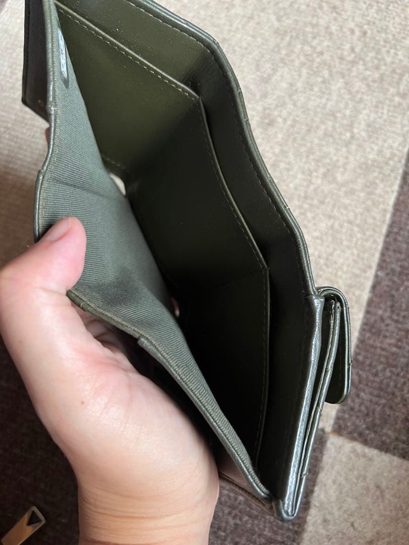 CHANEL マトラッセ　財布　ミニ　カーキ　グリーン