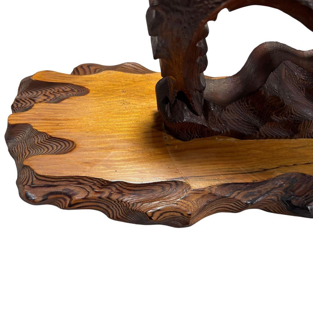 昇龍　木彫　龍　竜　縁起物　置物　インテリア　ドラゴン　木製　オブジェ