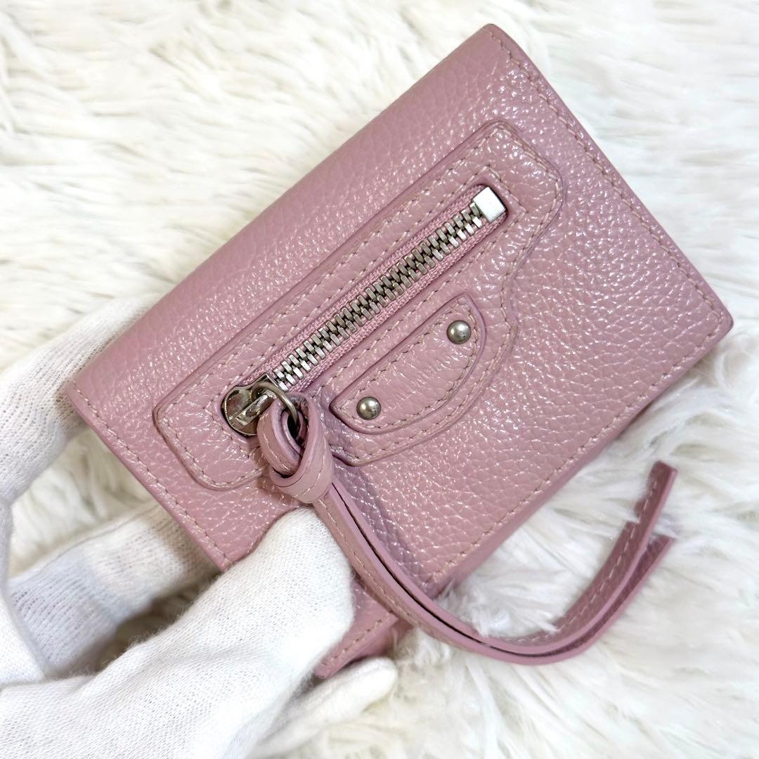 美品✨️付属品完備 バレンシアガ ネオクラシック 三つ折り財布 ピンク