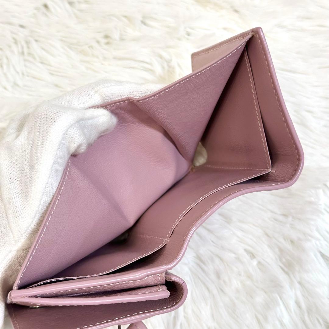 美品✨️付属品完備 バレンシアガ ネオクラシック 三つ折り財布 ピンク