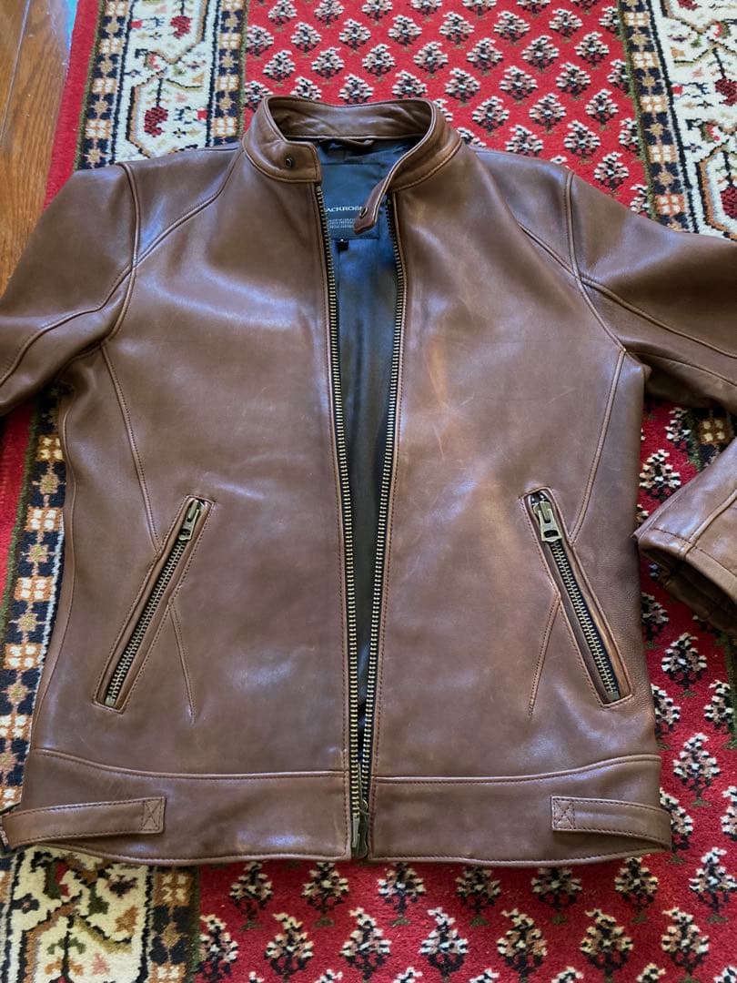 美品！紳士の品格◆暖かいラムレザーライダースジャケットLジャックローズ　ブルゾン