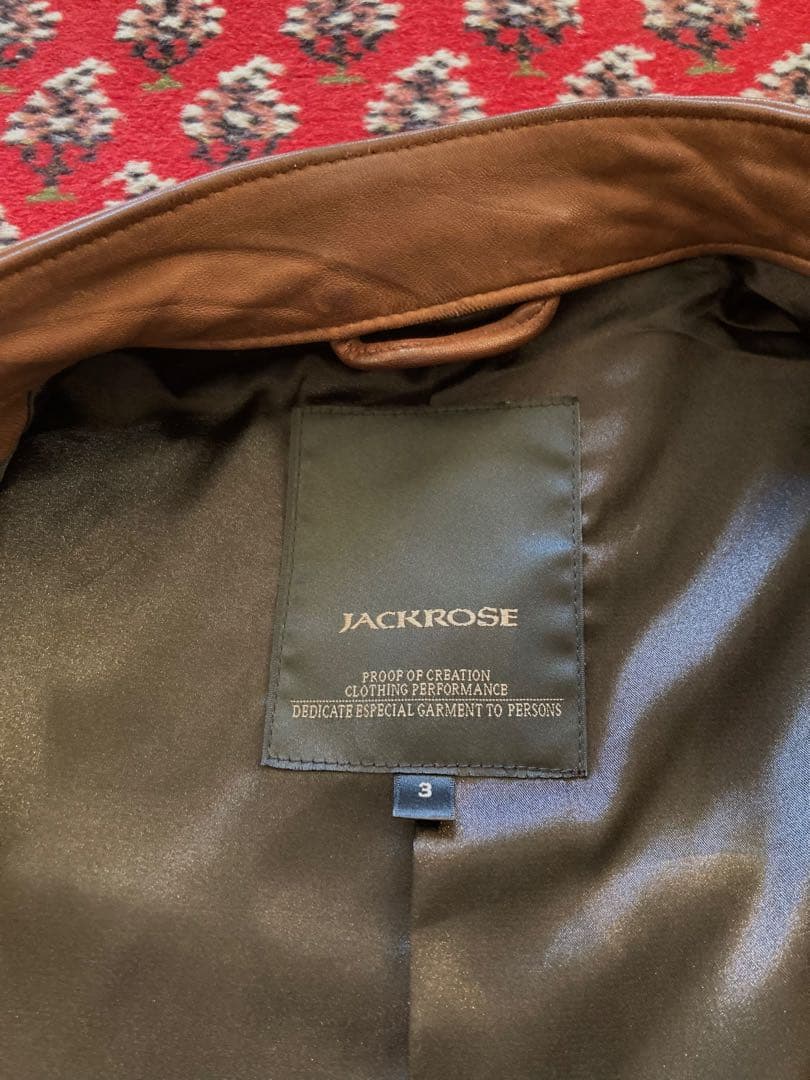 美品！紳士の品格◆暖かいラムレザーライダースジャケットLジャックローズ　ブルゾン