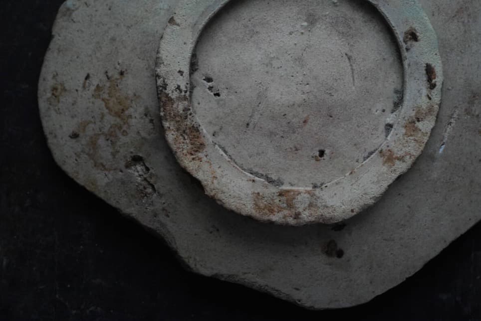 17世紀オランダ ダッチマジョリカ 藍絵ザクロ文皿 デルフト陶片 アンティーク