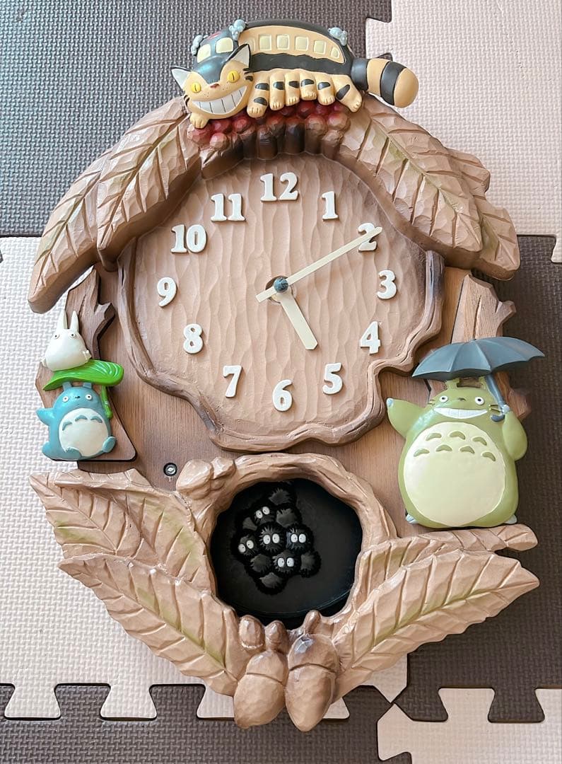 リズム(RHYTHM) トトロとネコバスの壁掛け時計　ジャンク品