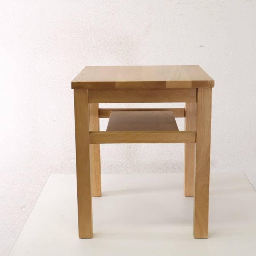 無印良品 無垢材サイドテーブルベンチ 板座・オーク材 37x37x44cm