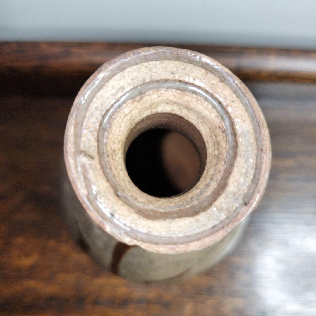 李朝　刷毛目鉄絵　徳利　酒器　口にカケあり