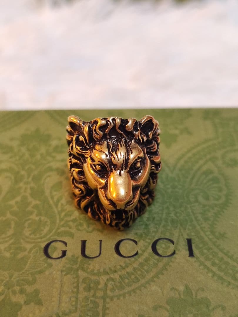 専用　新品 GUCCI グッチ ライオンヘッド リング 指輪 19号 ゴールド