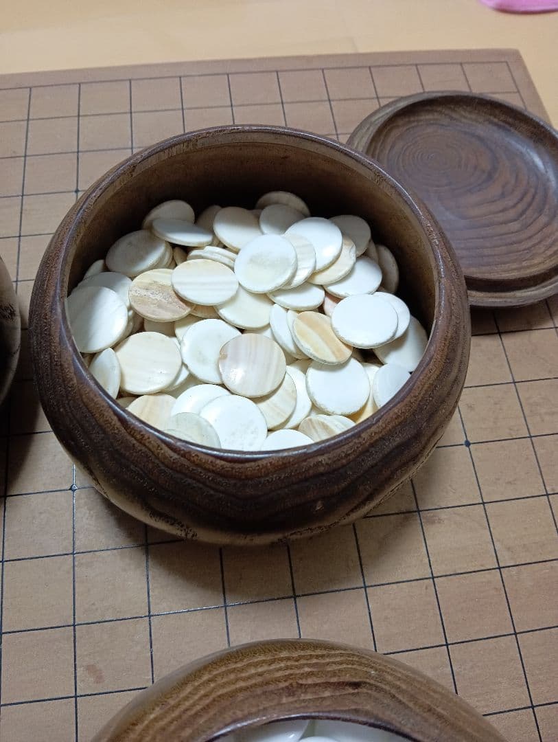 囲碁 木製碁石セット 黒白碁石付き