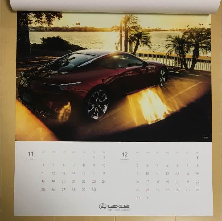 レクサス 壁掛けカレンダー 2018年度