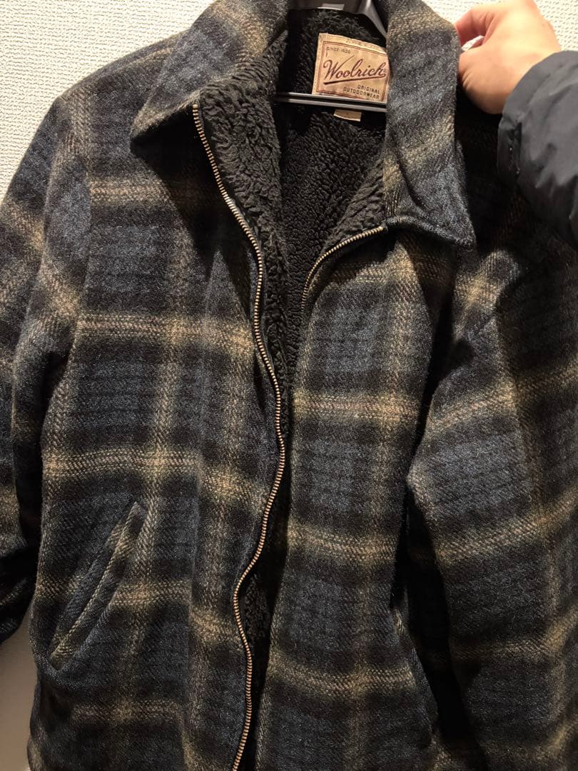 は*と様 Woolrich ブルー系チェックジャケット