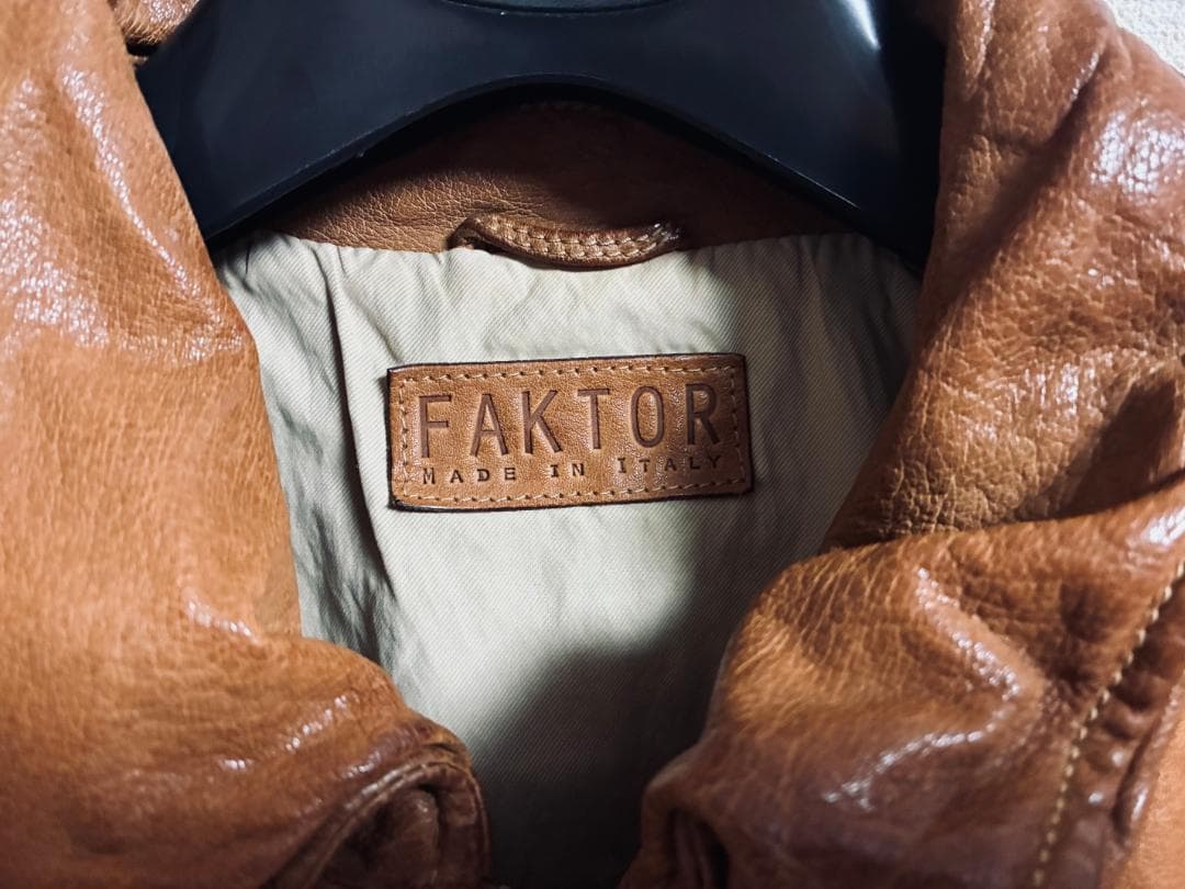 FAKTOR ファクター レザージャケット Mサイズ イタリア製 キャメル