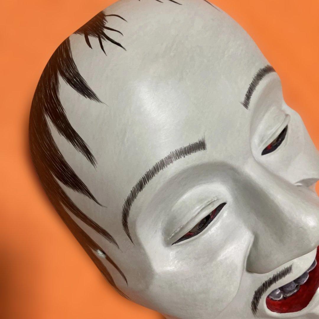 美品　能面　痩男　やせおとこ　木彫り　手彫り　桐箱