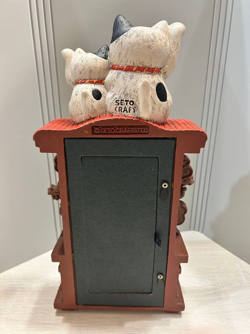 【レア】招き猫　振り子時計　セトクラフト