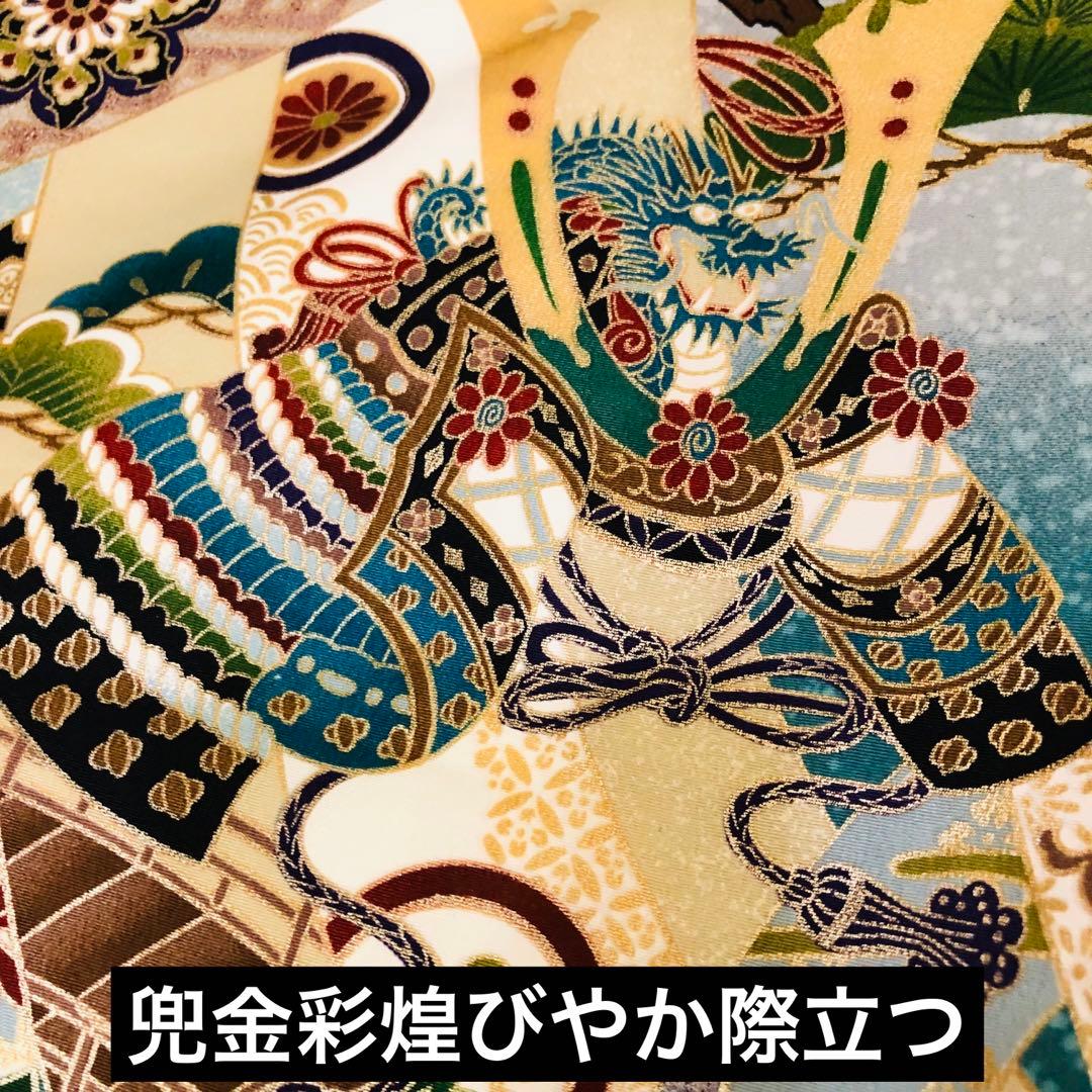 七五三5歳完全フルセット‼️豪華青系兜鷹金彩煌びやか⭐︎袴金蘭刺繍豪華逸品