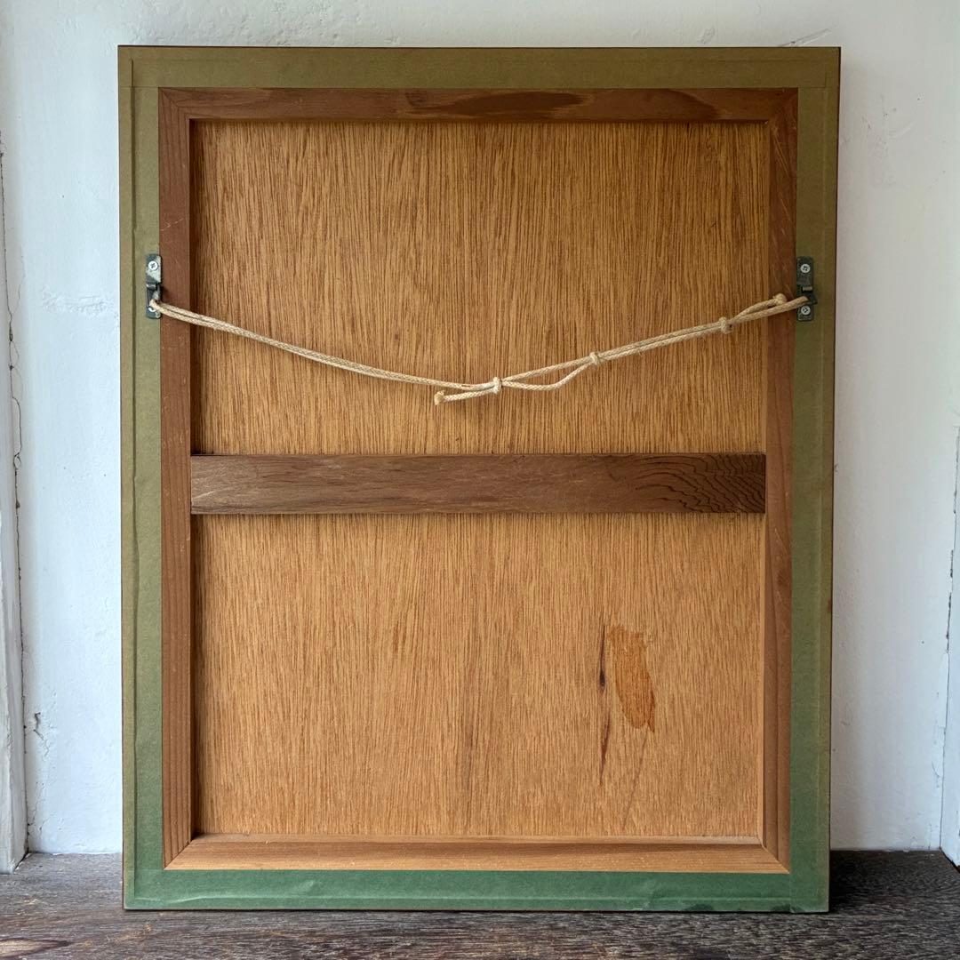 岡 鹿之助「巣」リトグラフ　本人鉛筆サイン入　額付　EA版　25.10.29−1