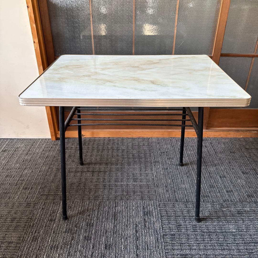 昭和レトロ　サイドテーブル　　アイアンフレーム　ヴィンテージ